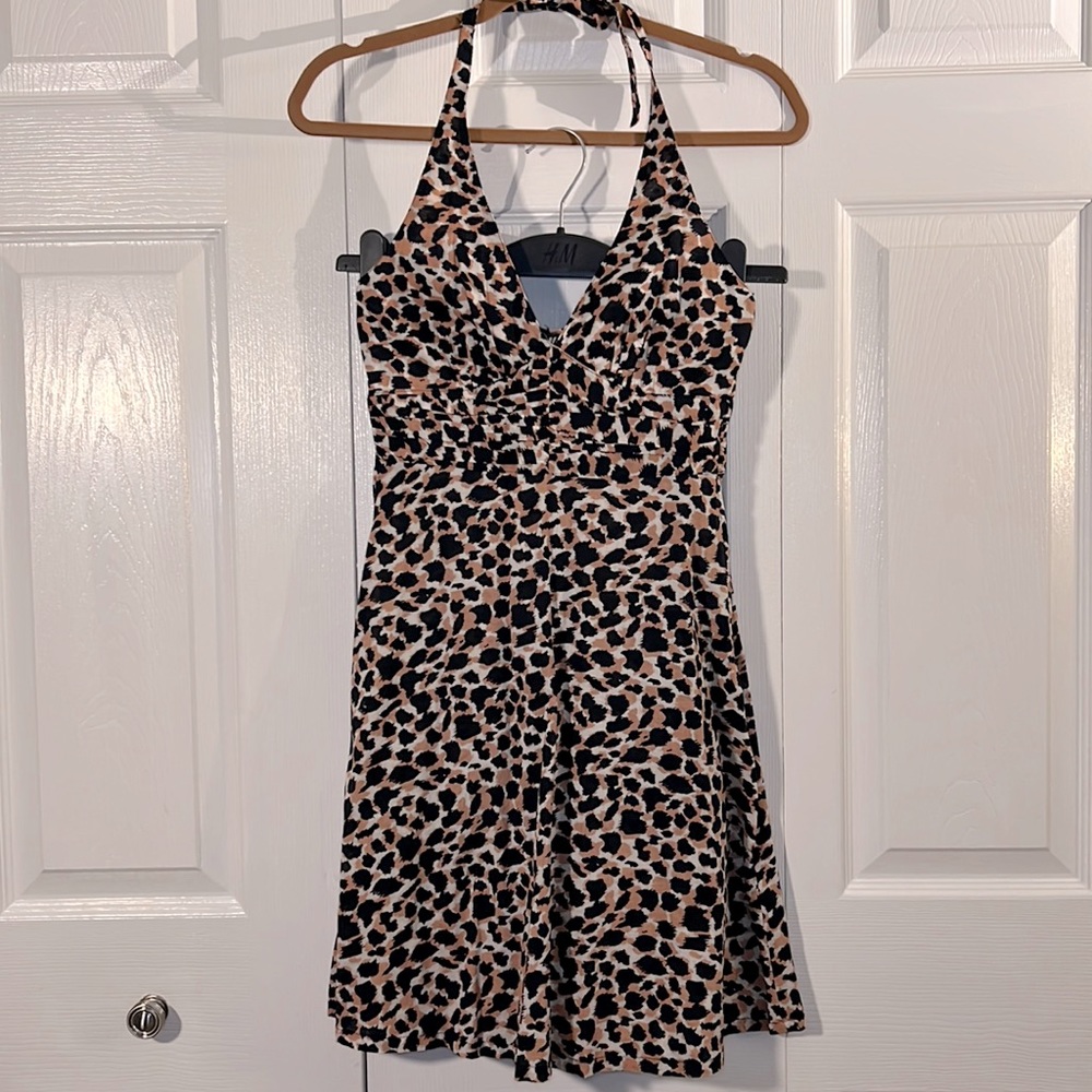 H&M leopard print halter dress